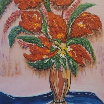 Peinture intitulée "Texture floral" par Manuela Torres Carneiro, Œuvre d'art originale, Acrylique Monté sur Châssis en bois