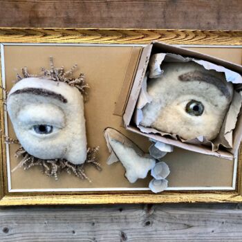 Art textile intitulée "Coûter les yeux de…" par Norah Vincent-Michelin, Œuvre d'art originale, Fibre Textile Monté sur Panne…