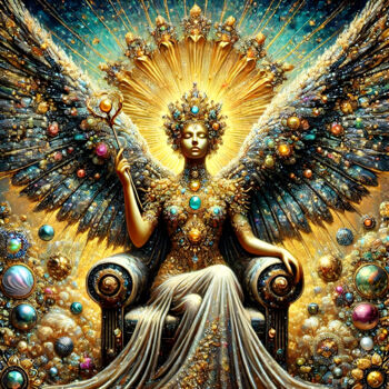 Arte digital titulada "An ethereal presence" por Davina Dugnas, Obra de arte original, Collages digitales Montado en Bastido…