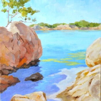 Peinture intitulée "Capriccioli Beach i…" par Yulia Ivanova, Œuvre d'art originale, Huile