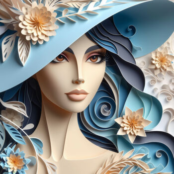 Digital Arts με τίτλο "Papercraft Elegance…" από Alberto Capitani, Αυθεντικά έργα τέχνης, Εικόνα που δημιουργήθηκε με AI