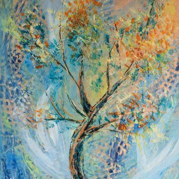 Painting titled "Auprès de mon bel a…" by Françoise Dugourd-Caput, Original Artwork, Oil Mounted on Wood Stretcher frame