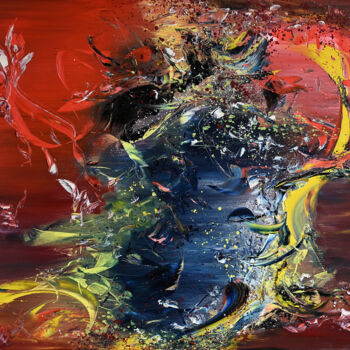 Painting titled "ABSTRACT Février  h…" by Yann Pelcat, Original Artwork, Oil