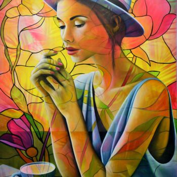 Peinture intitulée "Lumère intérieure" par Jeannette Guichard-Bunel, Œuvre d'art originale, Huile Monté sur Châssis en bois