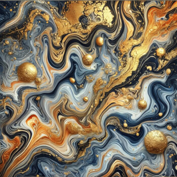 Digitale Kunst mit dem Titel "Spreading Gold: The…" von Alberto Capitani, Original-Kunstwerk, KI-generiertes Bild