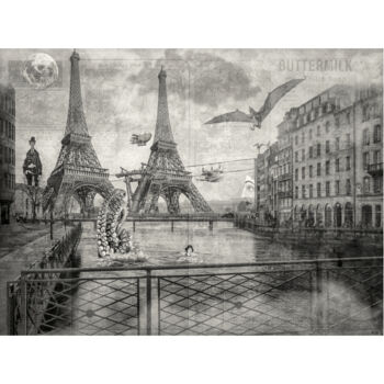Arte digital titulada "Brindavoine au seco…" por Oli Romanelli (Olir), Obra de arte original, Collages digitales