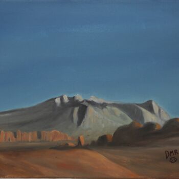 Peinture intitulée "La Sal Mountains" par David M. Richers, Œuvre d'art originale, Huile