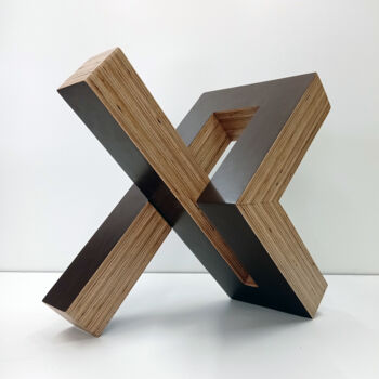 Sculptuur getiteld "Trazo III" door Lito, Origineel Kunstwerk, Hout