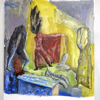 绘画 标题为“Comme au théâtre” 由Bruno Sentier (Assemblages), 原创艺术品, 油