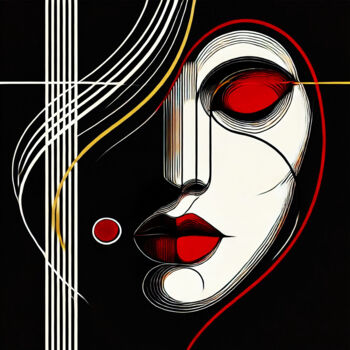 제목이 "Cubist Portrait of…"인 디지털 아트 Lee Eggstein로, 원작, 아크릴 나무 들것 프레임에 장착됨