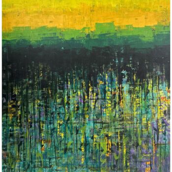 「Showered land by fl…」というタイトルの絵画 Avinash Piseによって, オリジナルのアートワーク, アクリル