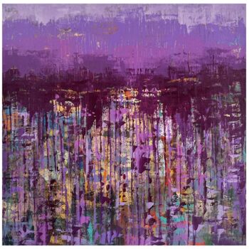 「Violet City」というタイトルの絵画 Avinash Piseによって, オリジナルのアートワーク, アクリル