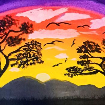 Painting titled "Life" by Savannah Hutton, Original Artwork, Acrylic Mounted on Wood Stretcher frame