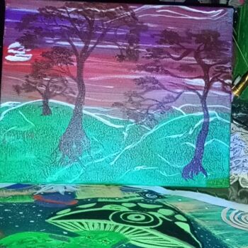 Painting titled "New Art" by Savannah Hutton, Original Artwork, Acrylic Mounted on artwork_cat.