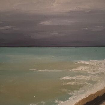 Painting titled "L’orage s’éloigne" by Sophie Cousineau, Original Artwork, Oil Mounted on Cardboard