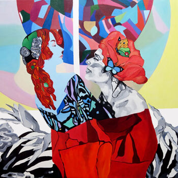 Peinture intitulée "Konfrontation" par Brygida Figwer-Wagner, Œuvre d'art originale, Huile