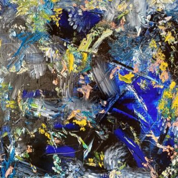 Painting titled "Reset" by Mux, Original Artwork, Oil Mounted on Wood Stretcher frame