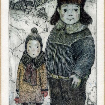 Schilderij getiteld "WARM ICE / ТЁПЛЫЙ Л…" door Sergey Veda, Origineel Kunstwerk, Gravure