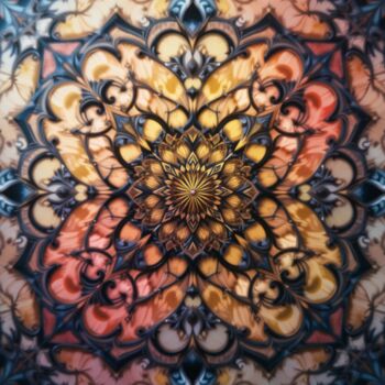 Digital Arts titled "Blurred pictures on…" by Chakkrit Bilabdullar, Original Artwork, Digital Painting Mounted on Wood Stret…