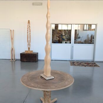Sculptuur getiteld "Fluttuante" door Carlo Maniero, Origineel Kunstwerk, Hout