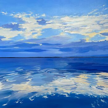 Painting titled "The coming twilight" by Ulyana Korol, Original Artwork, Oil Mounted on Wood Stretcher frame