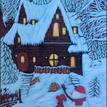 Painting titled "First January" by Martin Ashkhatoev, Original Artwork, Acrylic
