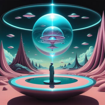 数字艺术 标题为“Opening new worlds” 由Eduardo Vidal, 原创艺术品, AI生成的图像
