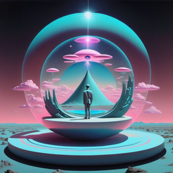数字艺术 标题为“New ways to see Mars” 由Eduardo Vidal, 原创艺术品, AI生成的图像