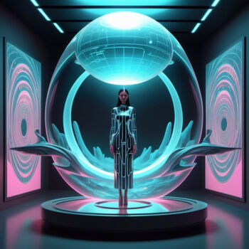 Artes digitais intitulada "futuristic dresses…" por Eduardo Vidal, Obras de arte originais, Imagem gerada por IA
