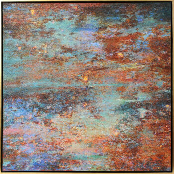 "Rusty Pale oxidation" başlıklı Tablo Karin Vermeer tarafından, Orijinal sanat, Petrol Ahşap Sedye çerçevesi üzerine monte e…