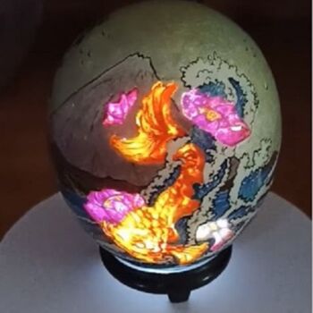 绘画 标题为“OVUM CORONATUS "Jap…” 由Ferrero Art, 原创艺术品, 搪瓷