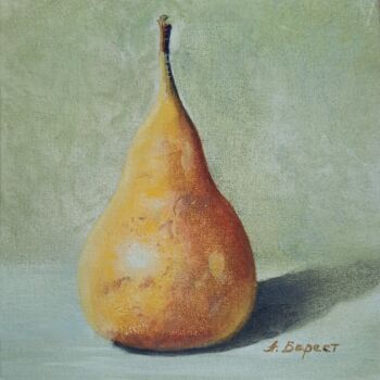 제목이 "Pear"인 미술작품 Olena Berest로, 원작, 기름 목재 패널에 장착됨