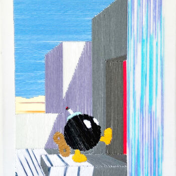 纺织艺术 标题为“Bob-omb” 由Rick Fraterman, 原创艺术品, 线