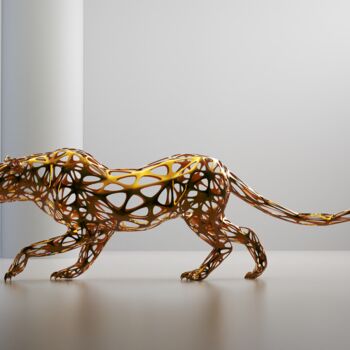 雕塑 标题为“Leopard #1 Titanium” 由Sebastian Novaky, 原创艺术品, 不锈钢