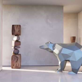 Scultura intitolato "the Polar Bear" da Sebastian Novaky, Opera d'arte originale, Acciaio inossidabile