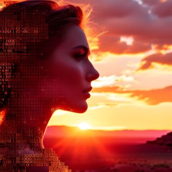 제목이 "QR CODE IN THE WEST"인 디지털 아트 Modane로, 원작, AI 생성 이미지