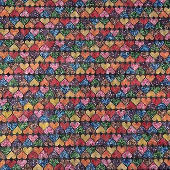 Collages intitulée "Rainbow Hearts" par Valérie Fournié, Œuvre d'art originale, Ruban adhésif Monté sur Châssis en bois