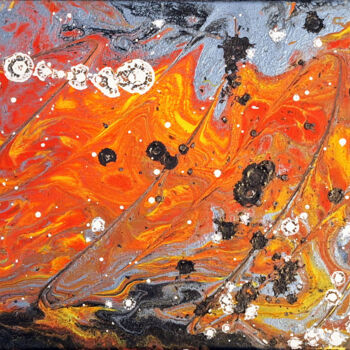 Painting titled "Solar Rift" by Mr.Kob, Original Artwork, Acrylic Mounted on Wood Stretcher frame