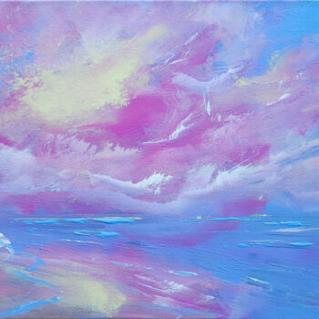 Malerei mit dem Titel "Gentle Pink" von Sophia Kühn, Original-Kunstwerk, Acryl Auf Keilrahmen aus Holz montiert