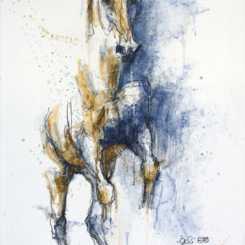 Peinture intitulée "Nu Equin 160t" par Benedicte Gele, Œuvre d'art originale, Acrylique Monté sur Châssis en bois