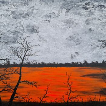Painting titled "Sun in the lake 8" by Daniel Urbaník, Original Artwork, Acrylic