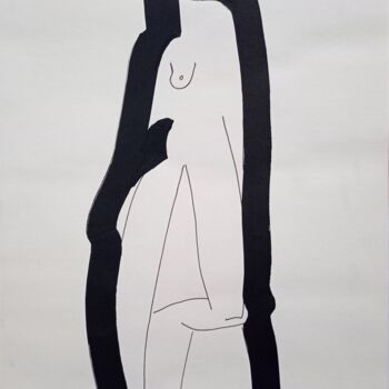 Pittura intitolato "Nude with chair" da Pavlo Ponomarenko, Opera d'arte originale, Acrilico