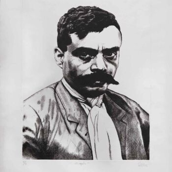 Obrazy i ryciny zatytułowany „Zapata” autorstwa Francisco Muñoz Tejeida, Oryginalna praca, Rytownictwo