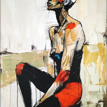 Painting titled "The Silent Presence" by Alexander Aksyonov, Original Artwork, Acrylic Mounted on Wood Stretcher frame