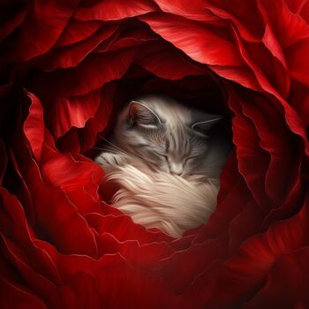 Цифровое искусство под названием "My Cat" - Alena Ps, Подлинное произведение искусства, Цифровая живопись