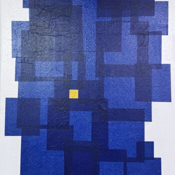 Collages intitulée "CUBES BO 1" par Aude De Saint-Sulpice, Œuvre d'art originale, Collages Monté sur Châssis en bois