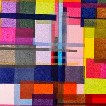 Collages intitulée "MADRAS" par Aude De Saint-Sulpice, Œuvre d'art originale, Collages Monté sur Autre panneau rigide