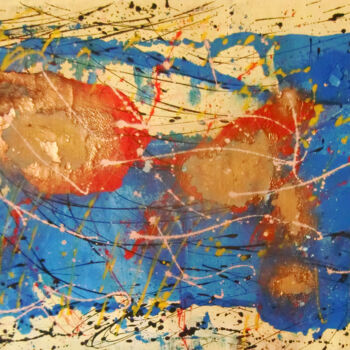 Painting titled "Ripped Sun" by Andrei Autumn, Original Artwork, Acrylic