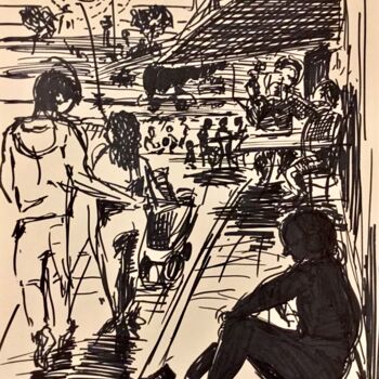 Drawing titled "Solitude" by Hugo Silva, Original Artwork, Marker