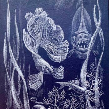 Painting titled "My fish" by Inessa Gogia, Original Artwork, Pastel